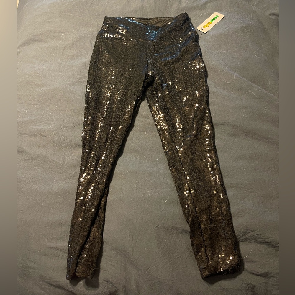 Black sequin leggings
